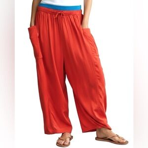 Free People Wide Leg Pants Drawstring Elastic Waist